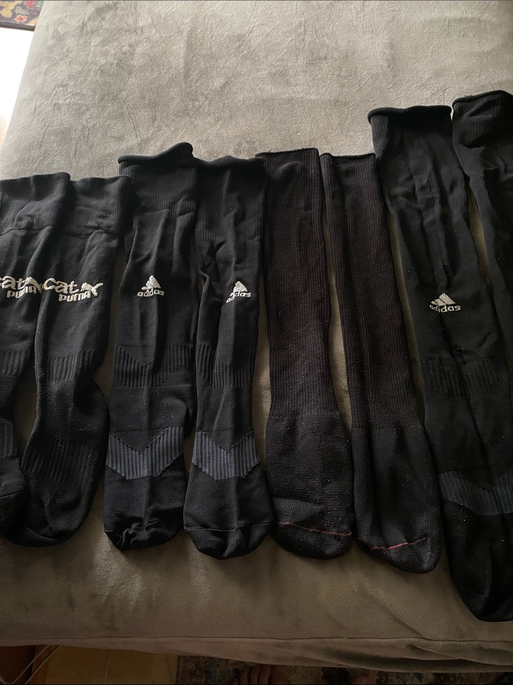 Bundle of 4 Black Athletic Soccer Socks